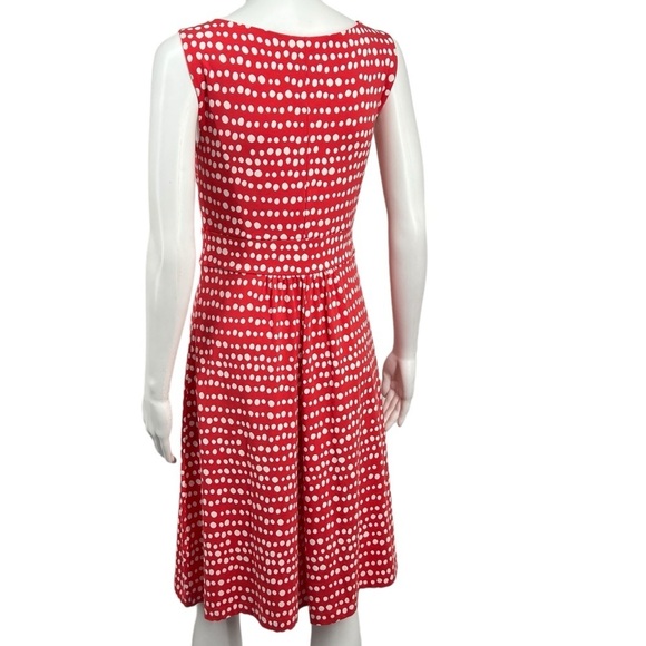 Lands End Women's Plus Fit and Flare Dress Crimson Dawn Dots NWOT Size XS - Picture 6 of 9